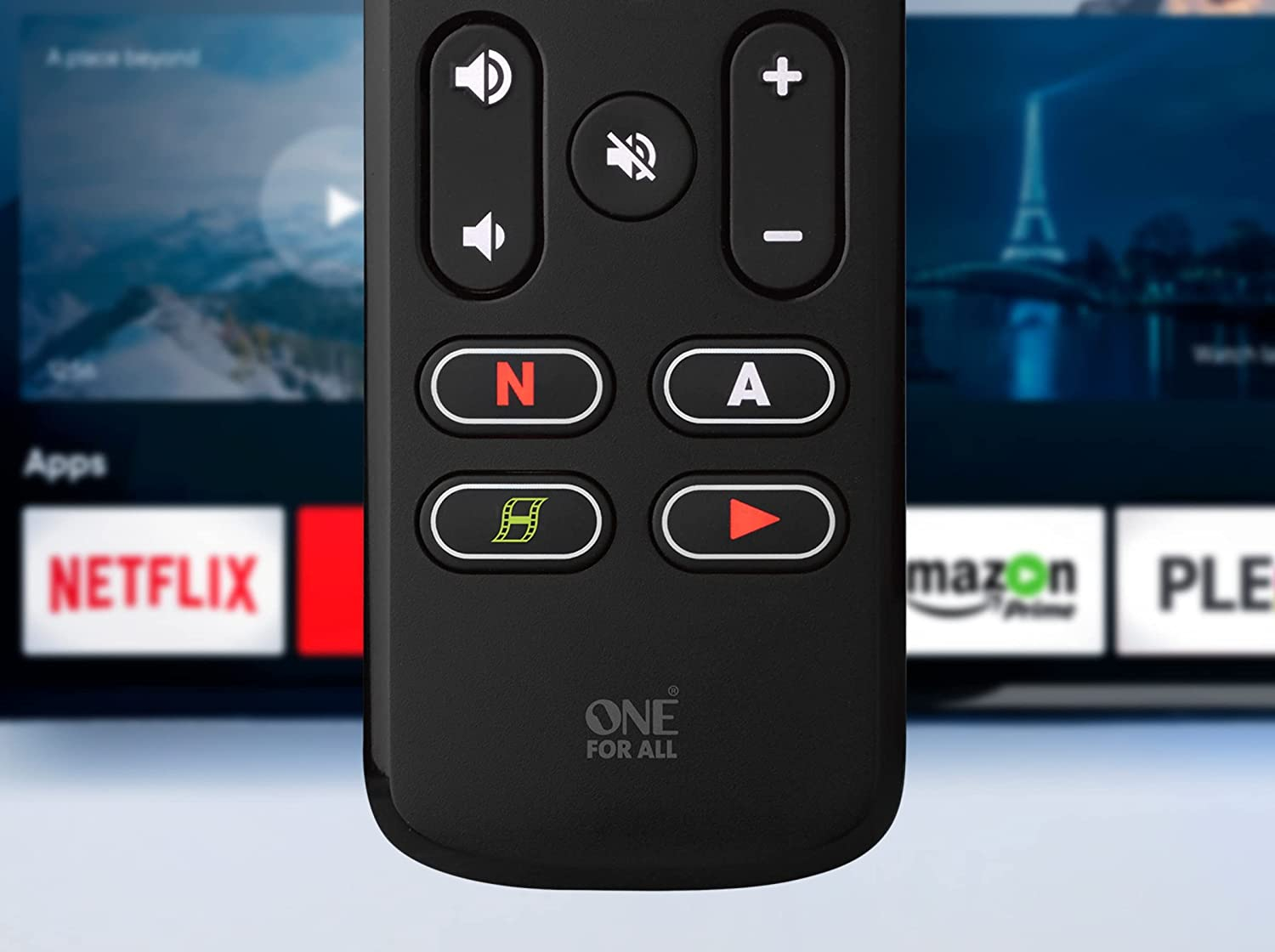 Streaming Universal Ersatz Fernbedienung für TV / Streaming / Sound Bar URC 7935 (Batteriebetrieben) - Schwarz