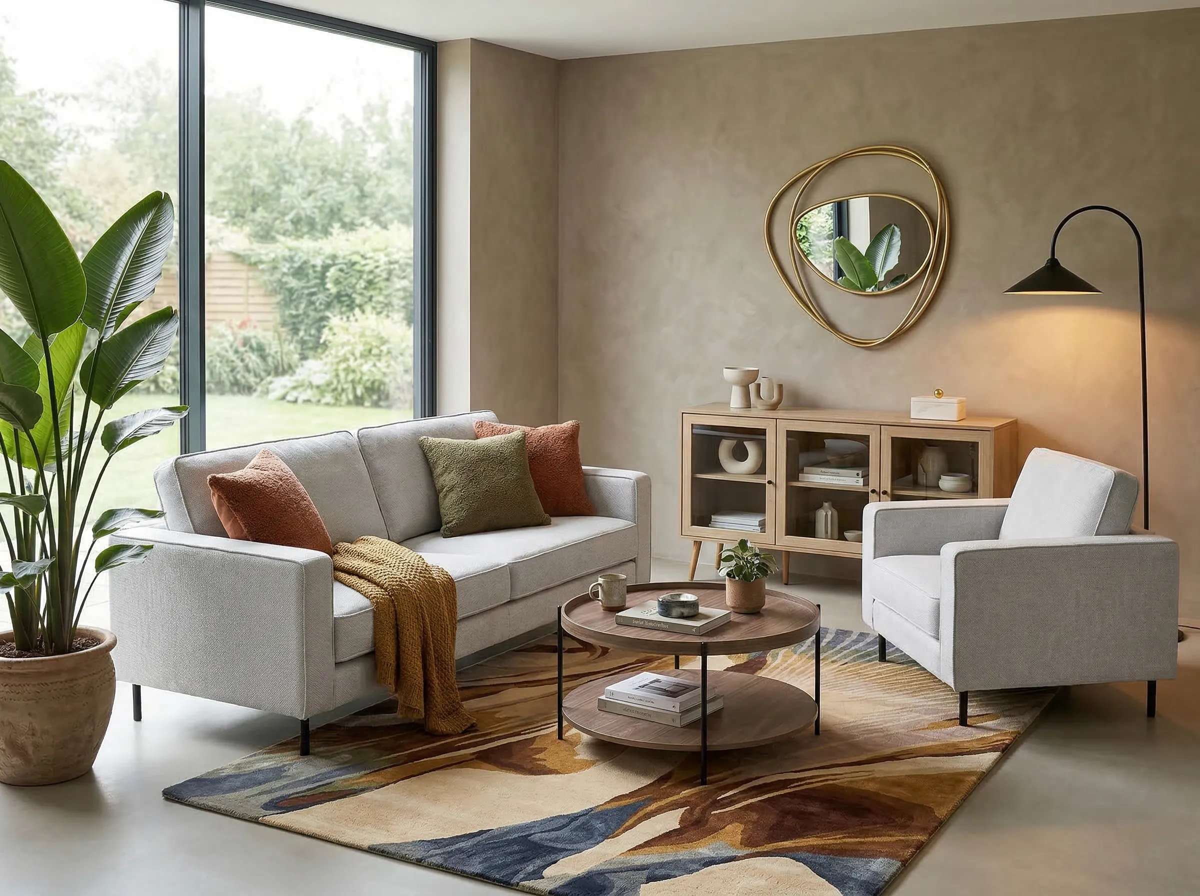 Fauteuil SAVALEN Stof Lichtgrijs