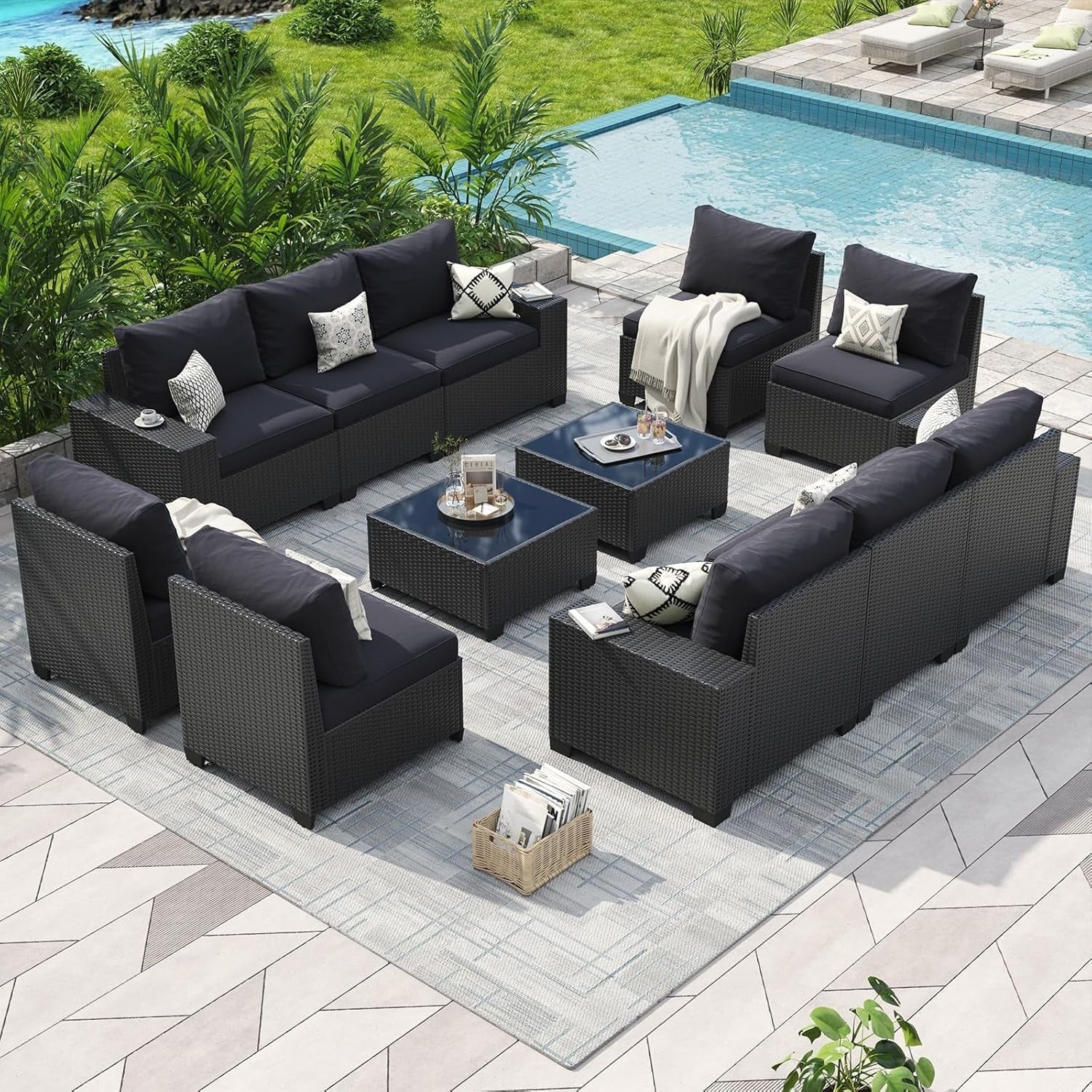 Outdoor Patio Furniture Sets with 4in Thicken Cushion
