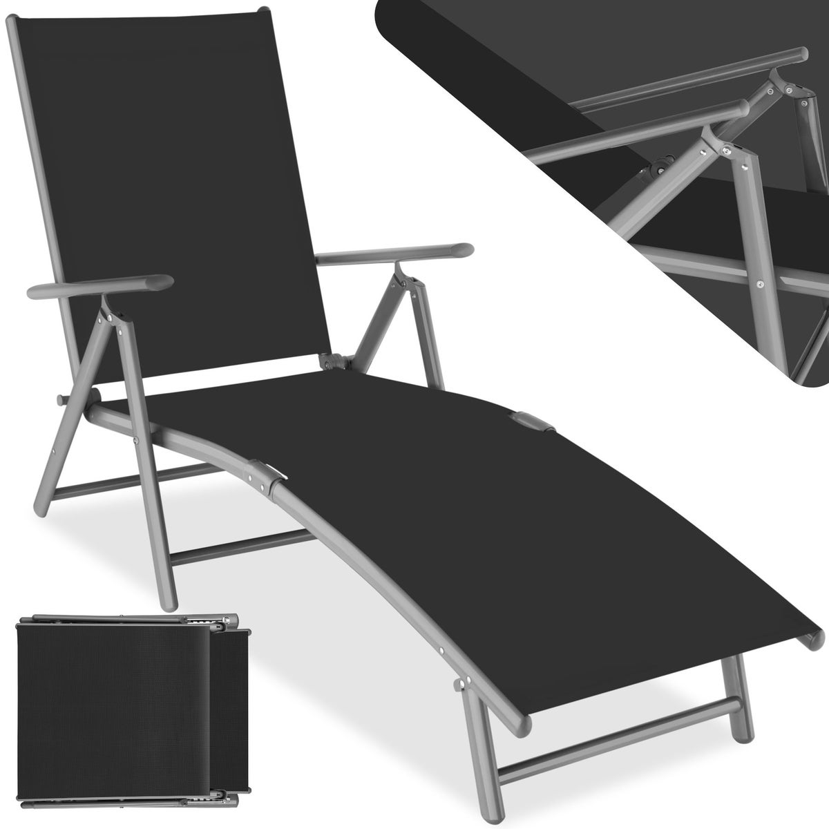 tectake Marisol opvouwbare tuinligstoel 182 x 62 x 59 cm