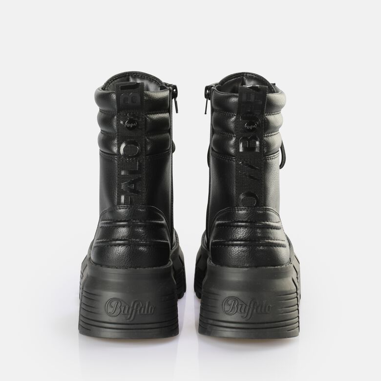 Ava Laceup MID Bottes vegan, noir