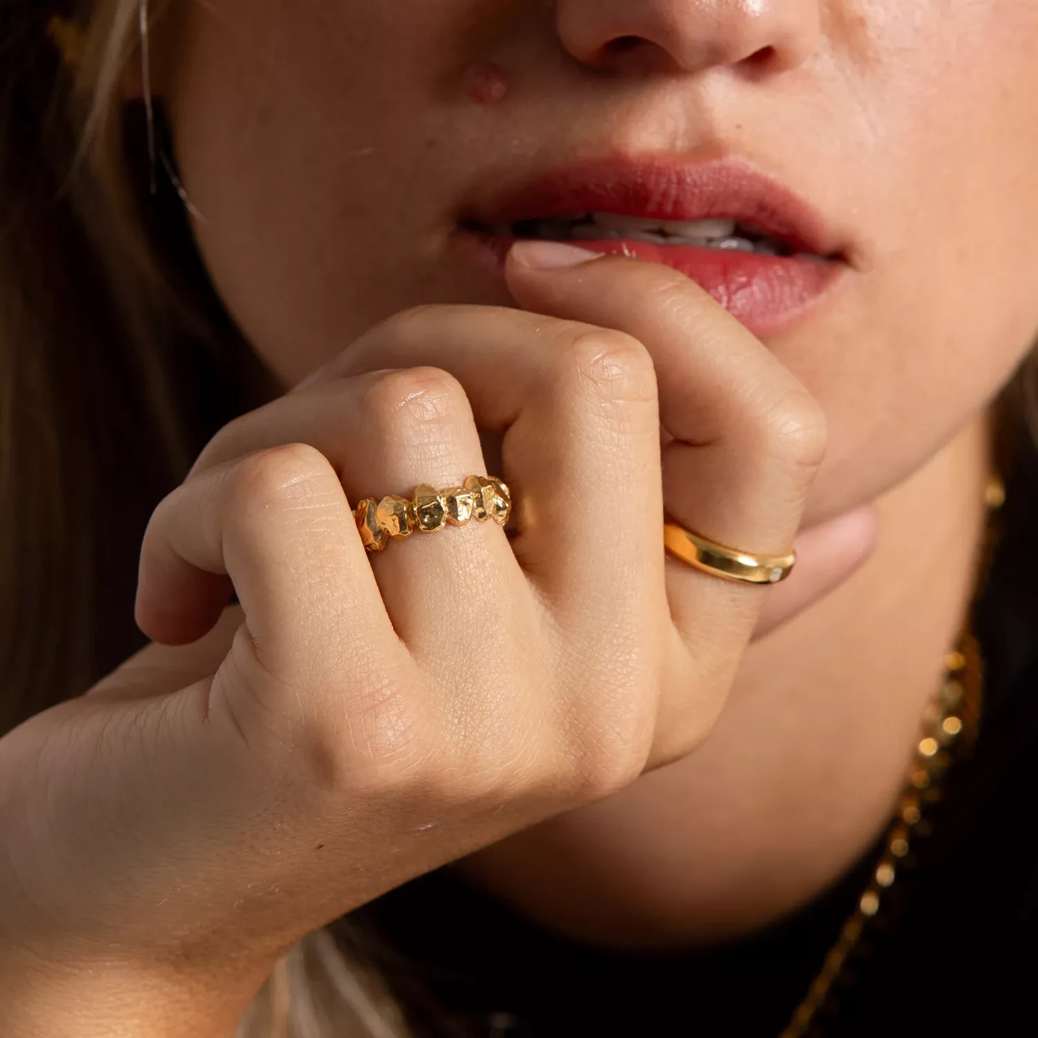 IX Studios Saga Ring 22 kt. Forgyldt Sølv DMN0340GD