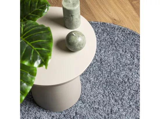 Tapis shaggy à poils longs moderne bleu ø 80 cm