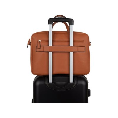 Oberthur Lady Bradford - Cartable rigide 2 compartiments - camel - 29 x 11,5 x 36 cm
