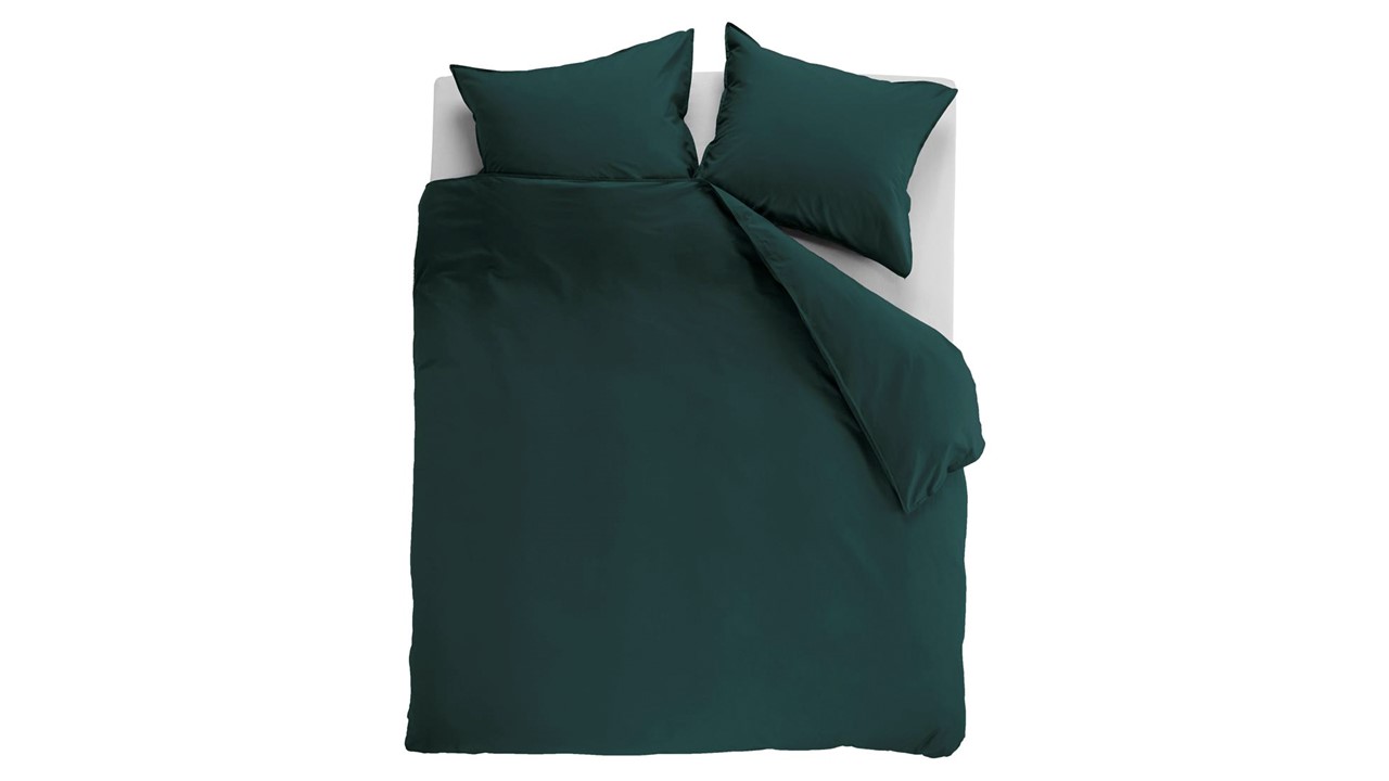 Dekbedovertrek Cotton Uni dark green