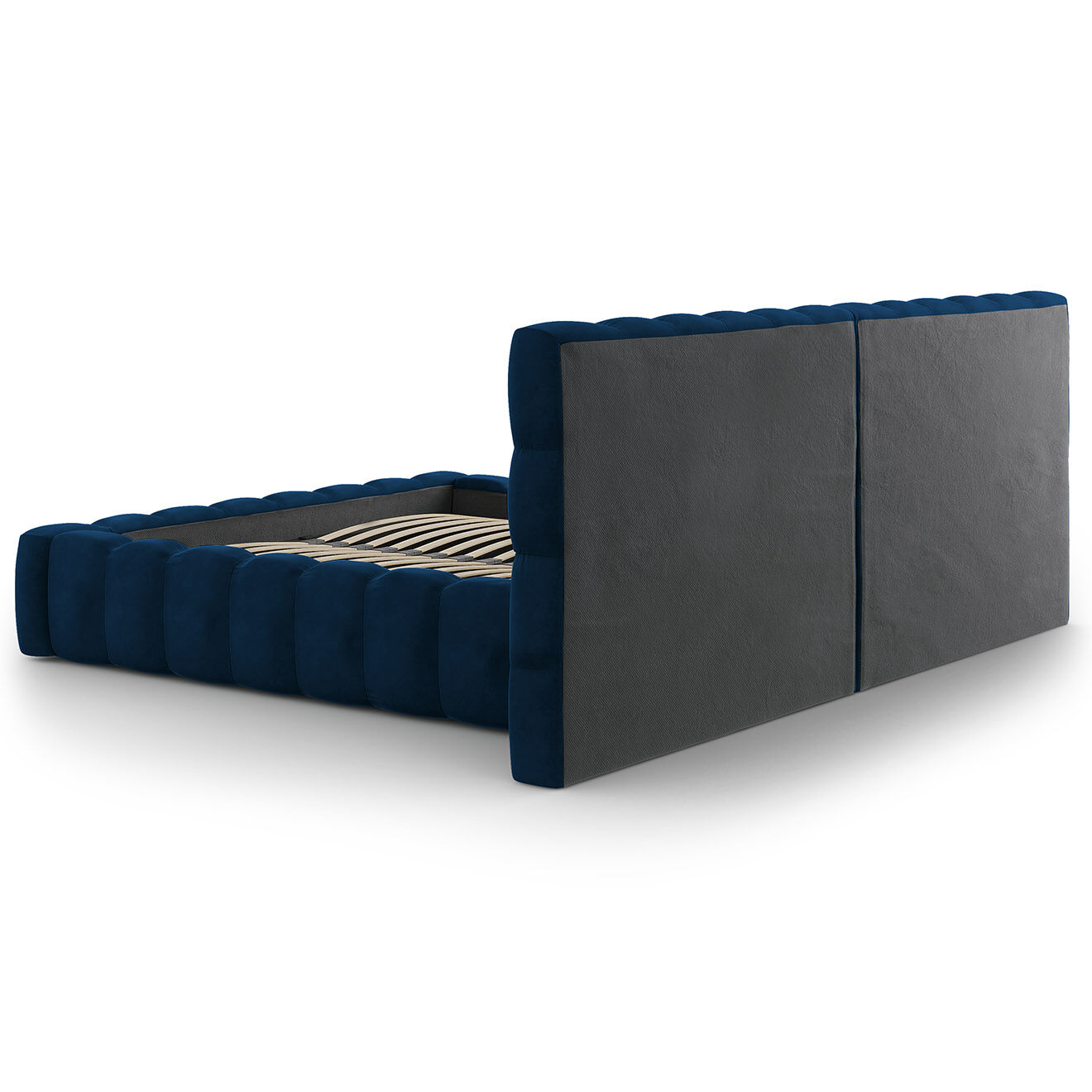 Cosmopolitan Design Lit avec coffre de rangement Bali Velours bleu roi - 180x200 cm