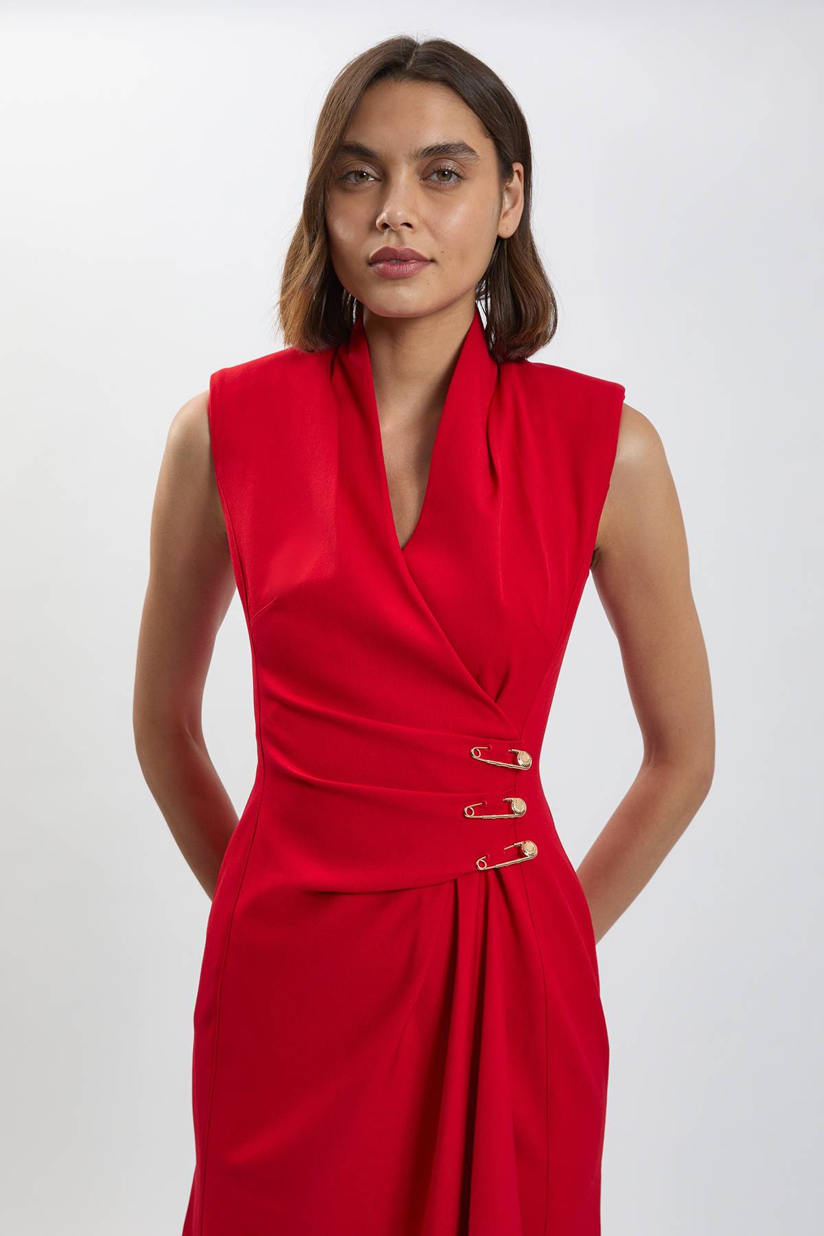 KarenMillen Robe Crayon Midi Ajustée Avec Détail Épingle