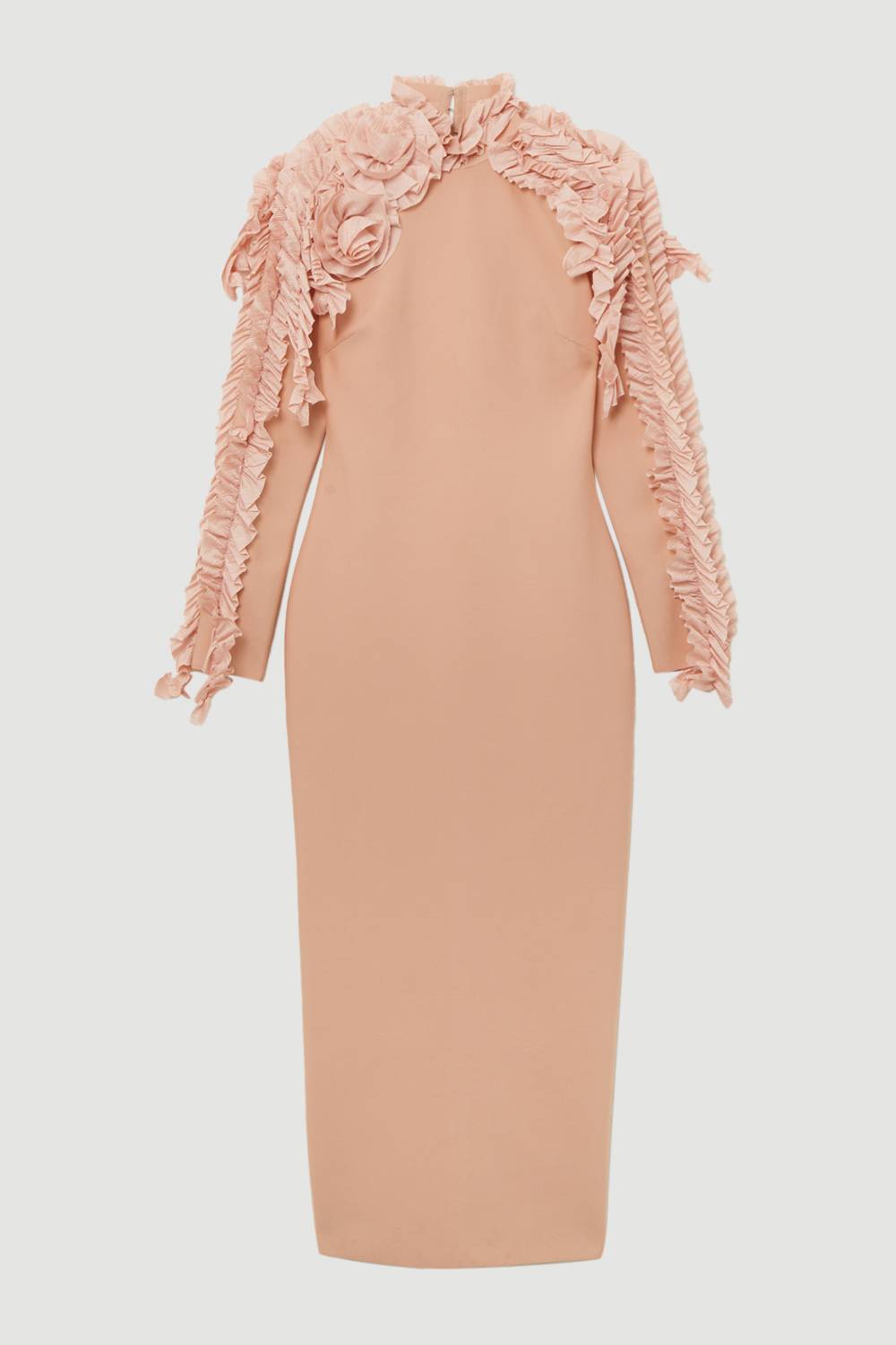 KarenMillen Robe midi Figure Form en tricot bandé avec détail rosette
