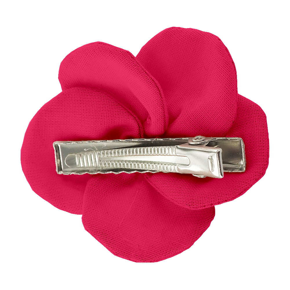 Petite Barrette Pétales De Fleur Fuchsia