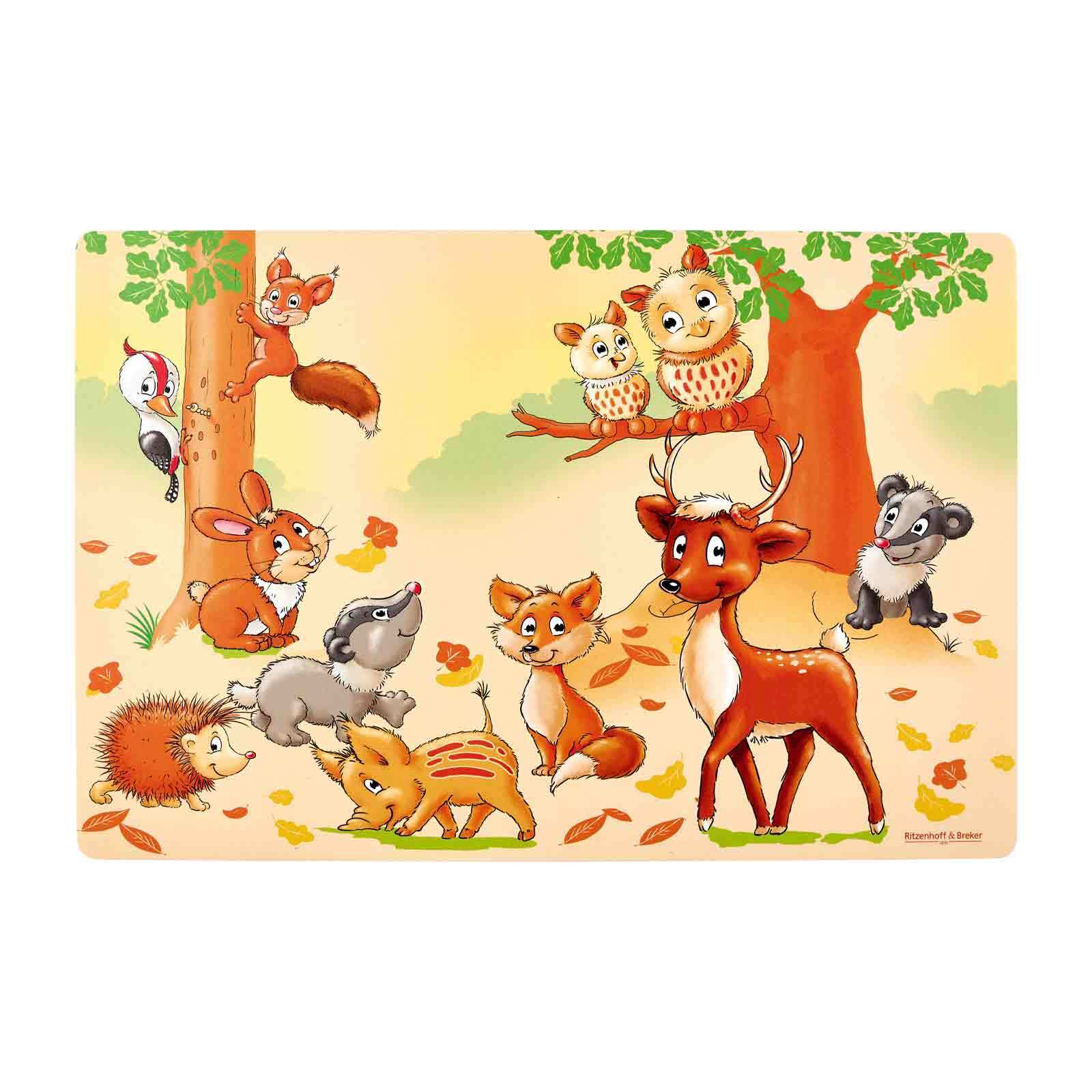 Ritzenhoff & Breker Kindergeschirr mit Platzset Waldtiere 4er Set