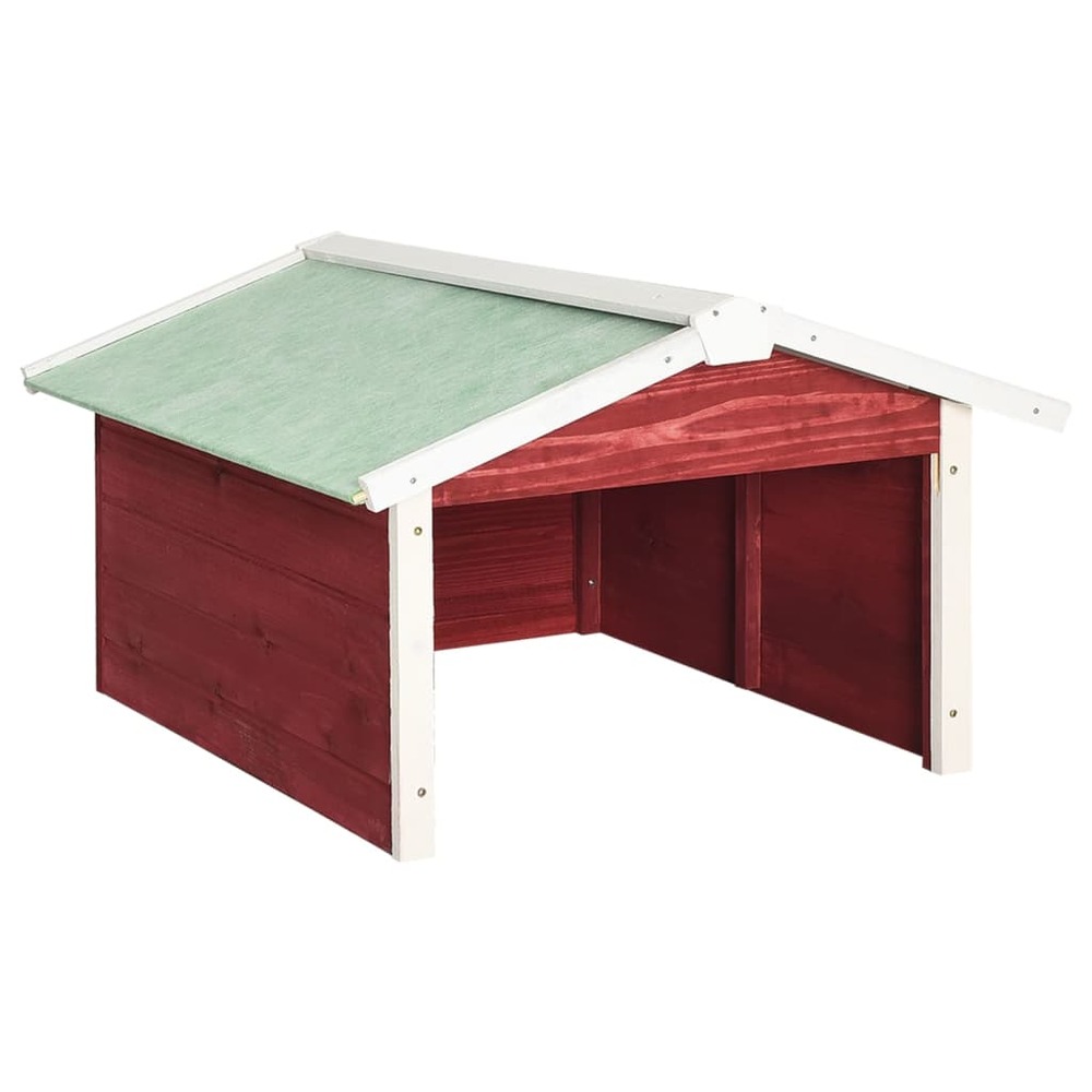 Garage de tondeuse à gazon 72x87x50 cm rouge et blanc sapin