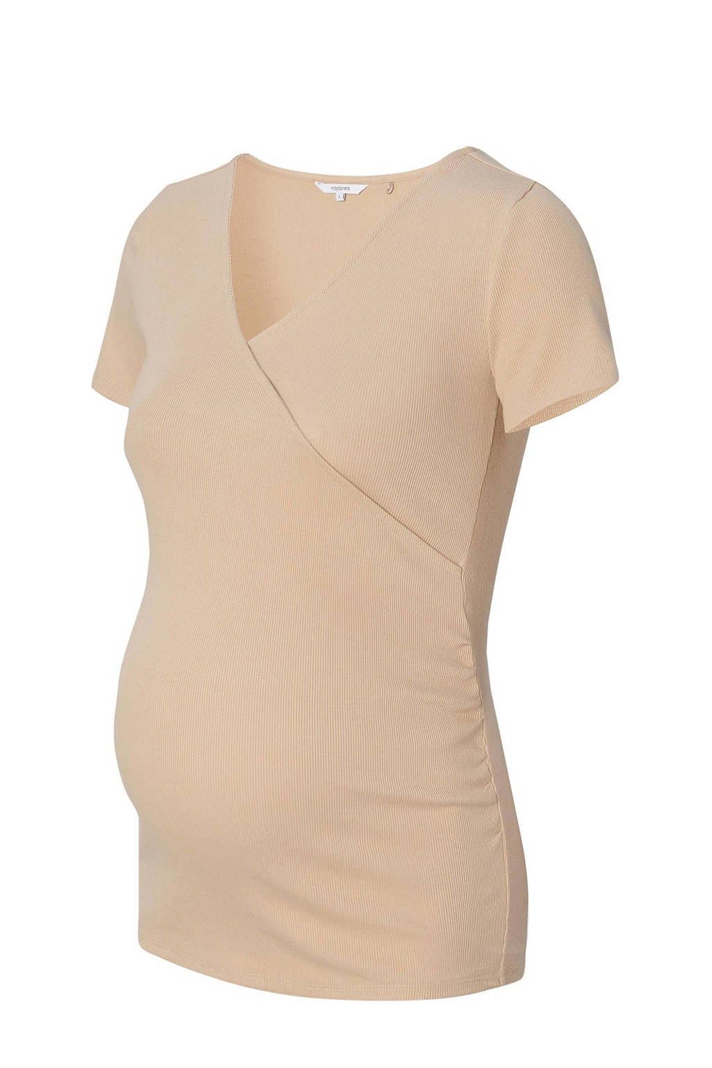 Noppies ribgebreid zwangerschapsshirt Sanson beige