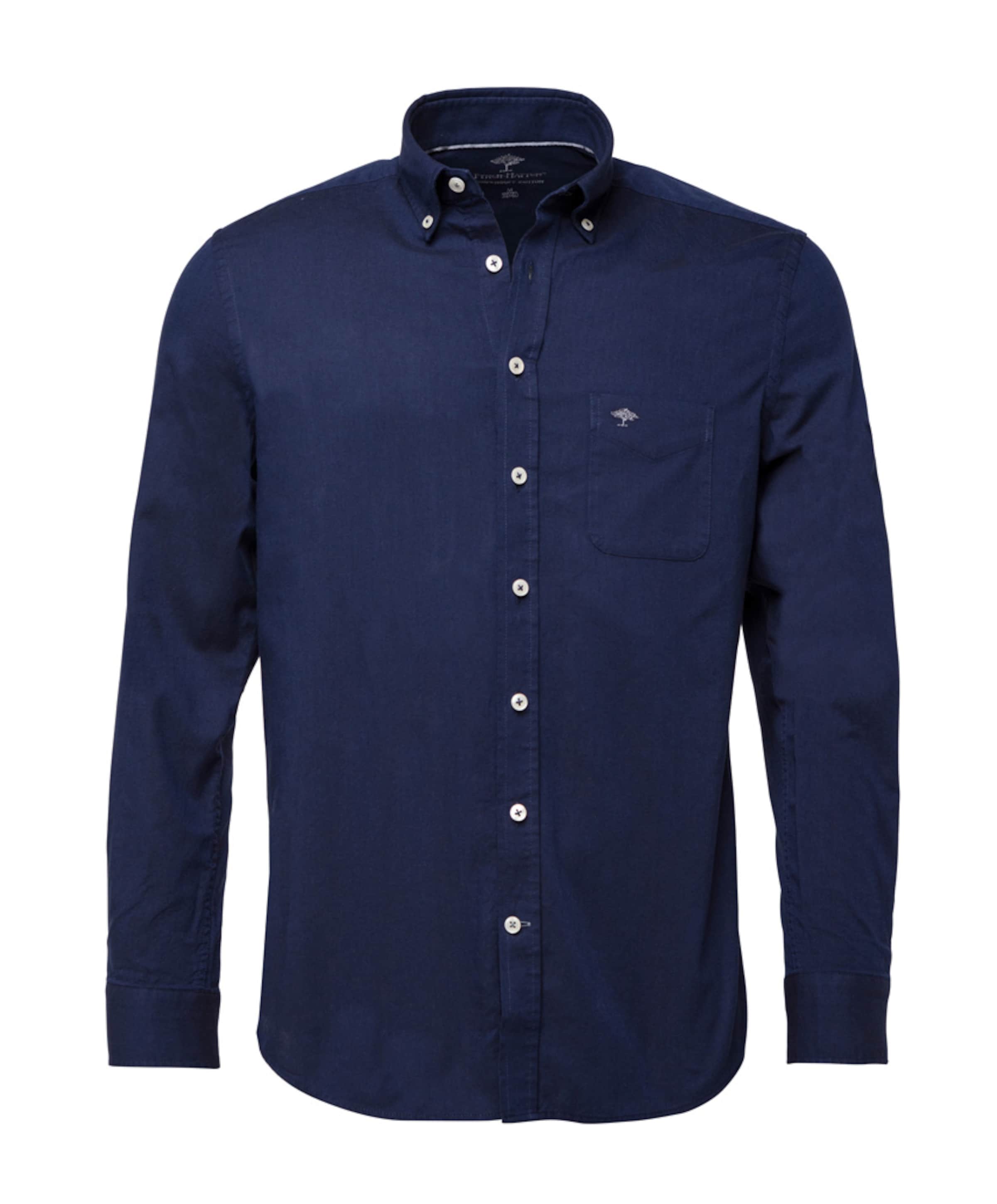 Fynch-Hatton Heren overhemd lange mouw blauw