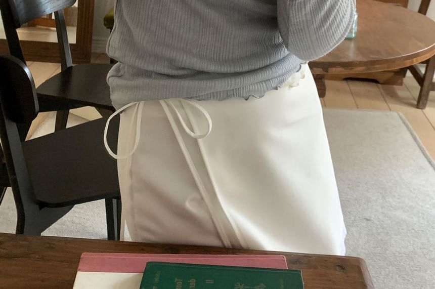 SeoulPop - Effen doorschijnende top met lange mouwen