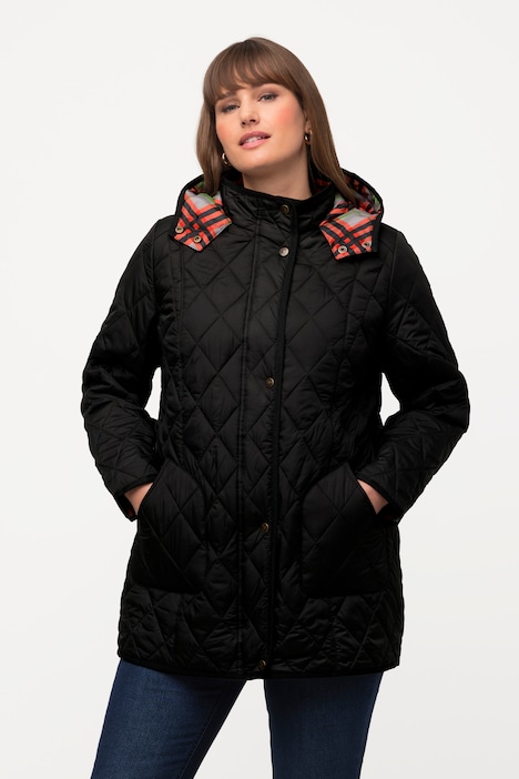 Steppjacke, wasserabweisend, Stehkragen, Kapuze