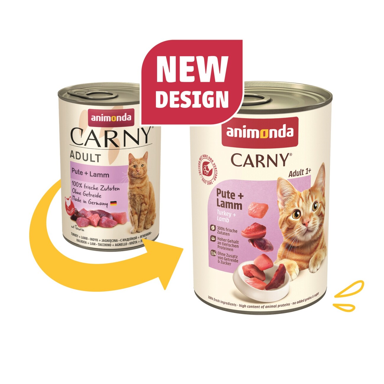 animonda Carny Nassfutter Katze Adult 6x400 g Pute und Lamm