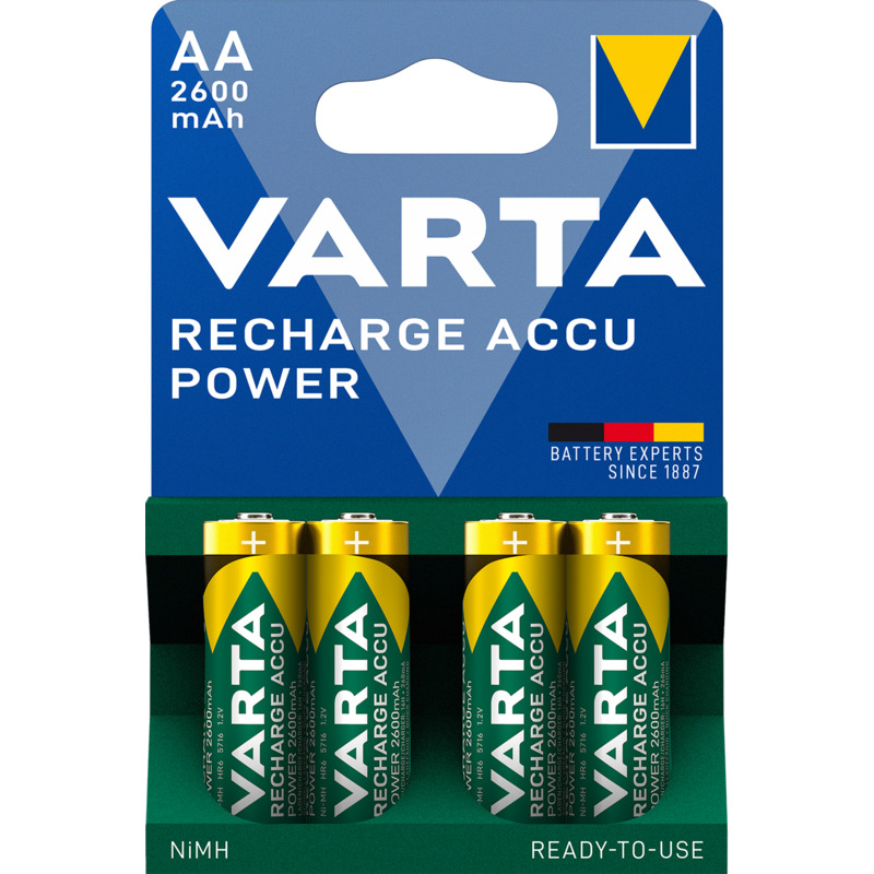 Varta Batterien Power Akkus Ready2Use, AA/HR06, 2600 mAh, 4 Stück