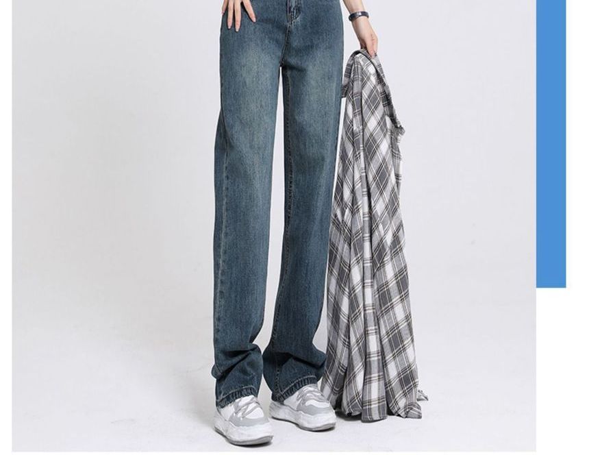 Frigga - Lage taille gewassen wijde jeans