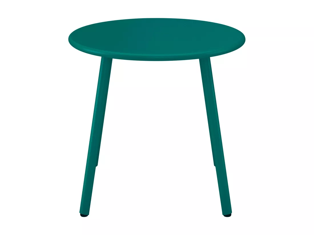 Table d'appoint de jardin en métal ronde - Bleu canard - MIRMANDE de MYLIA