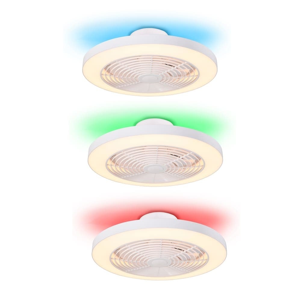 CristalRecord Plafondventilator Moli WIFI Ã 50 cm RGB wit