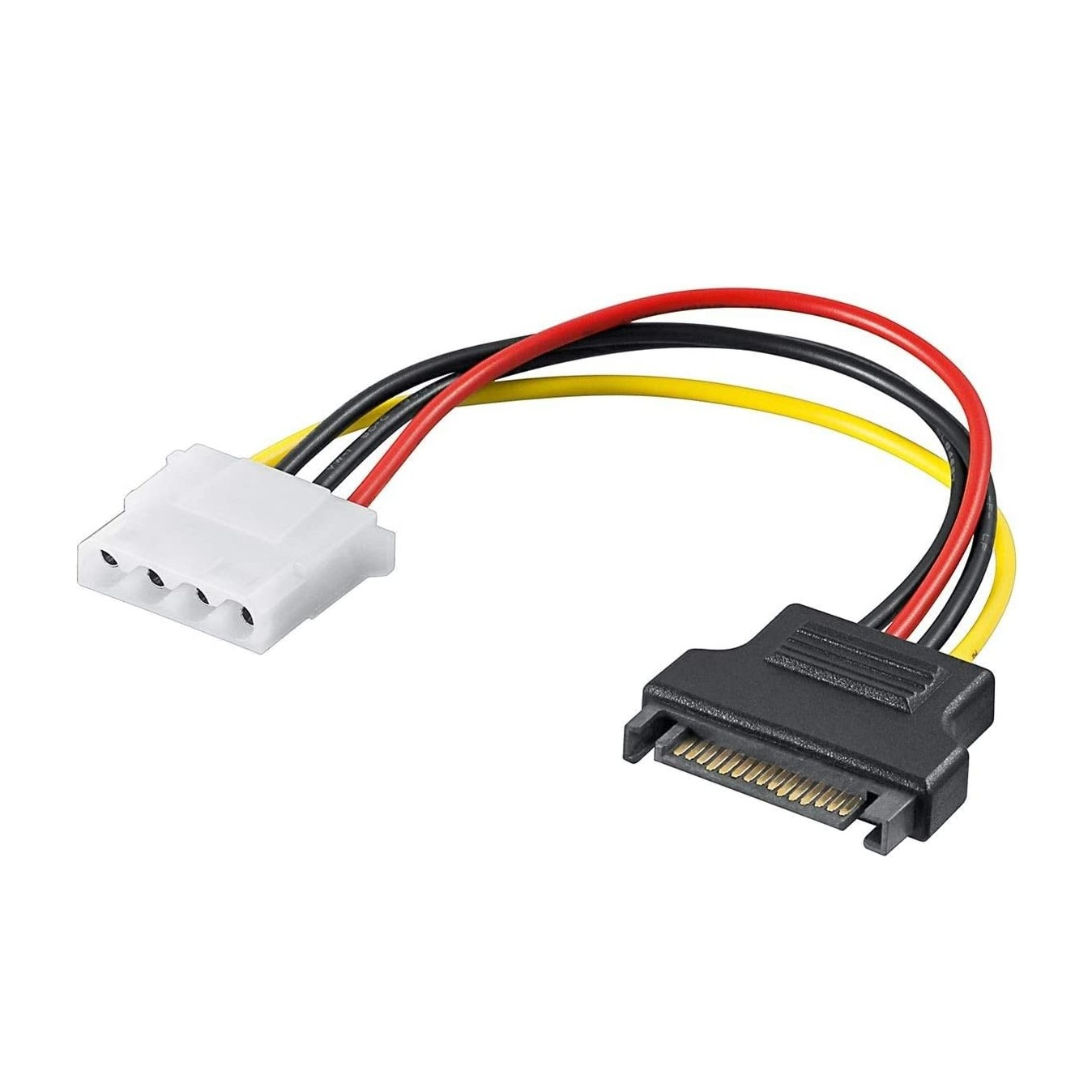 (17cm) 15-pol. SATA (M) auf 4-pol. Molex 5.25