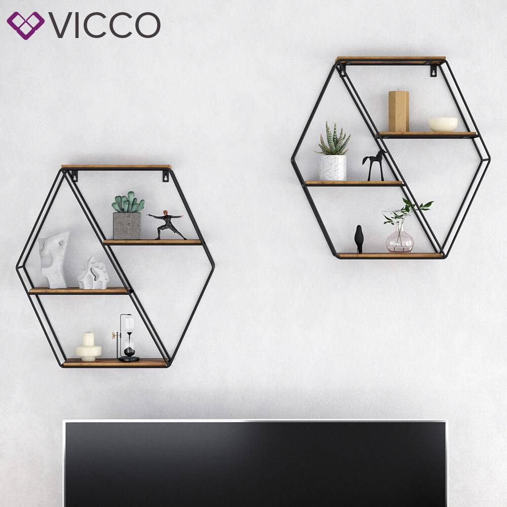 VICCO Loft Wandregal FYRK Gewürzregal Industrial Küchenregal eckig Bücherregal