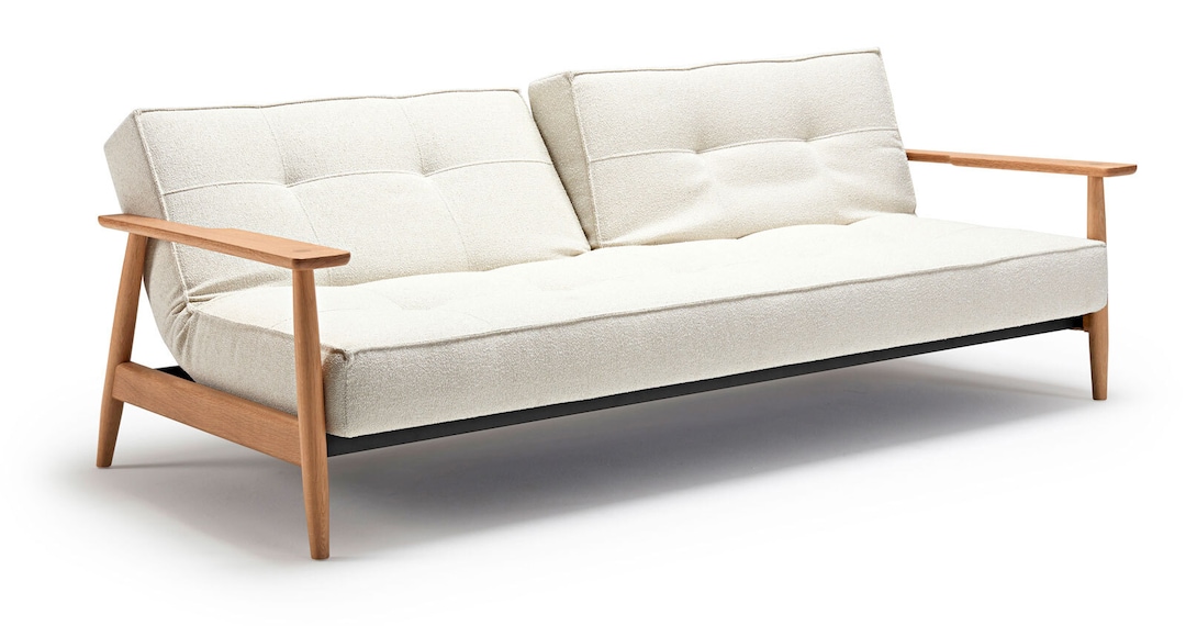 INNOVATION LIVING Schlafsofa HAVANNA AL Eiche natur /Boucle white