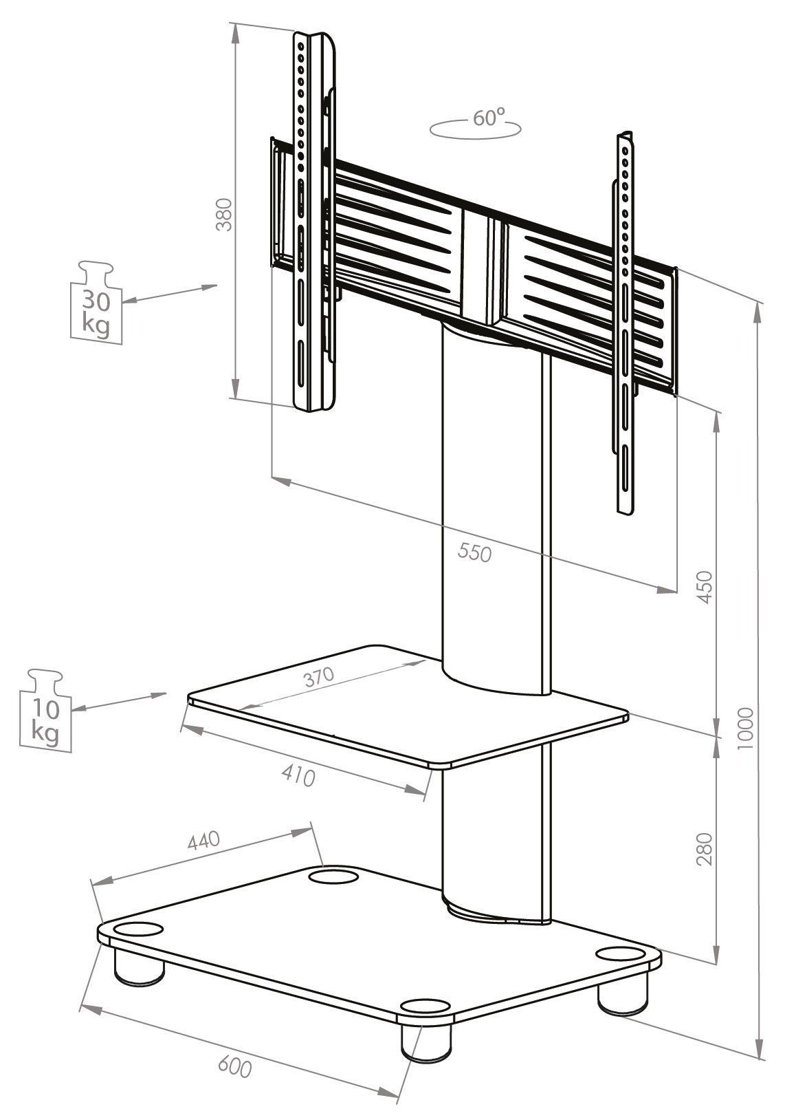 TV-Standfuß Bilano