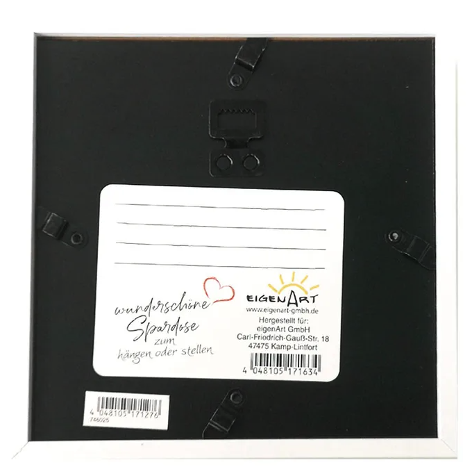 Holzrahmen Sparkasse Home Deko Geschenkidee Spardose Bilderrahmen - Shopping Queen (Gold)
