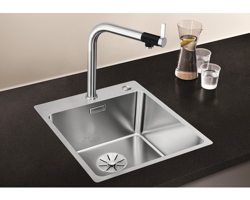Blanco ANDANO 400-IF/A spoelbak, 440 x 500 mm, roestvrij staal, satijnen afwerking, 525244