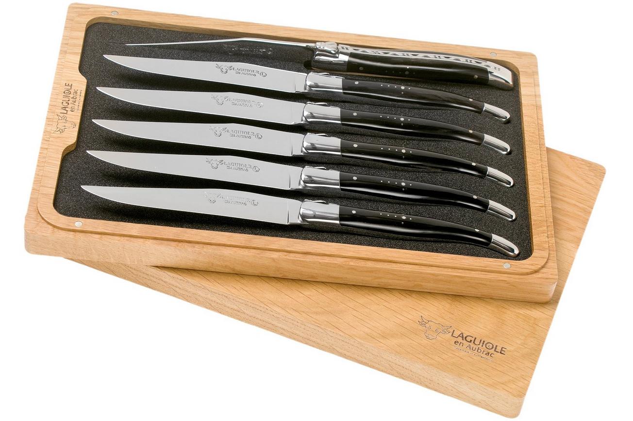 Laguiole en Aubrac steakmesset 6-delig buffelhoorn
