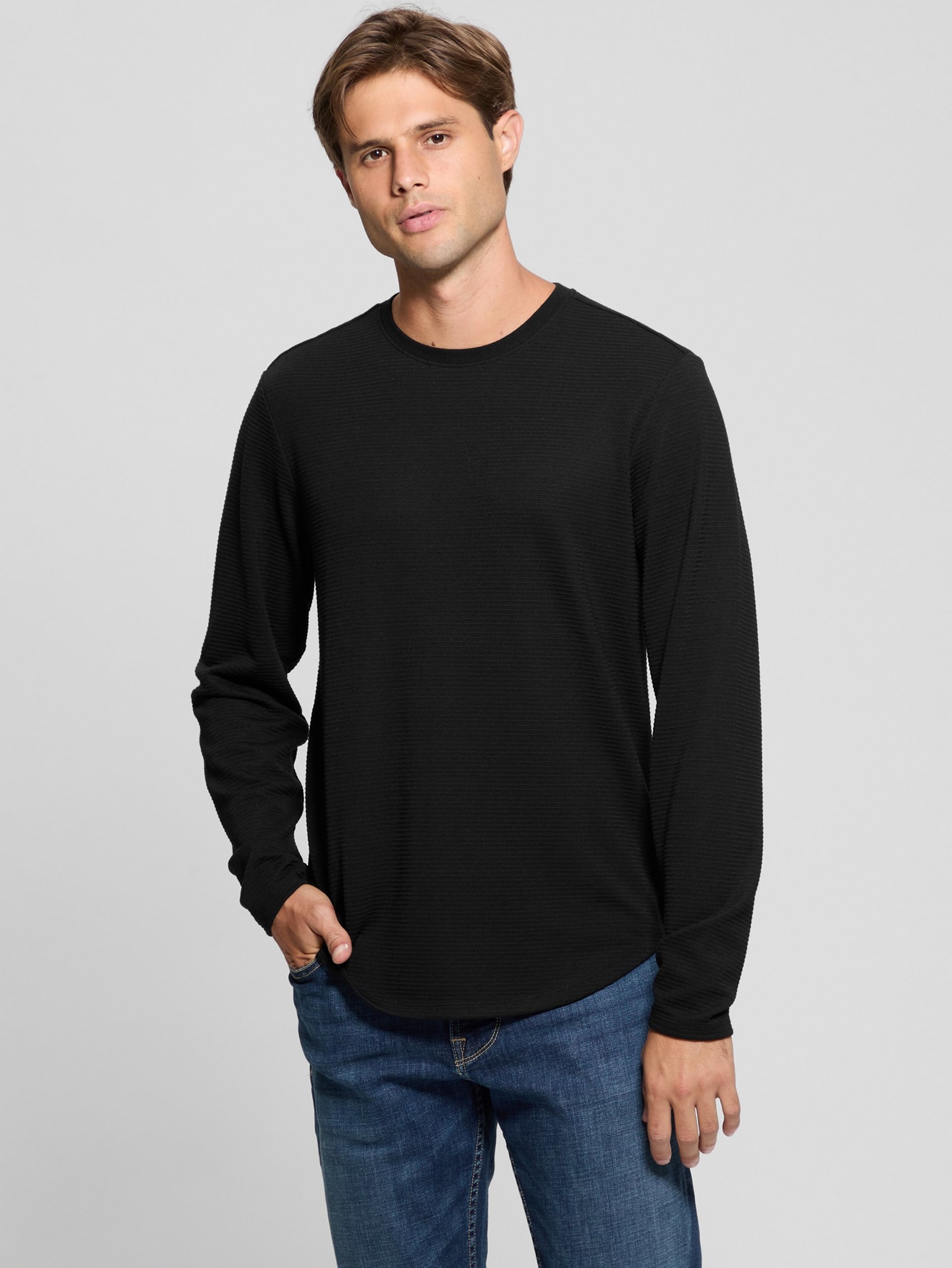 Camiseta de manga comprida texturizada