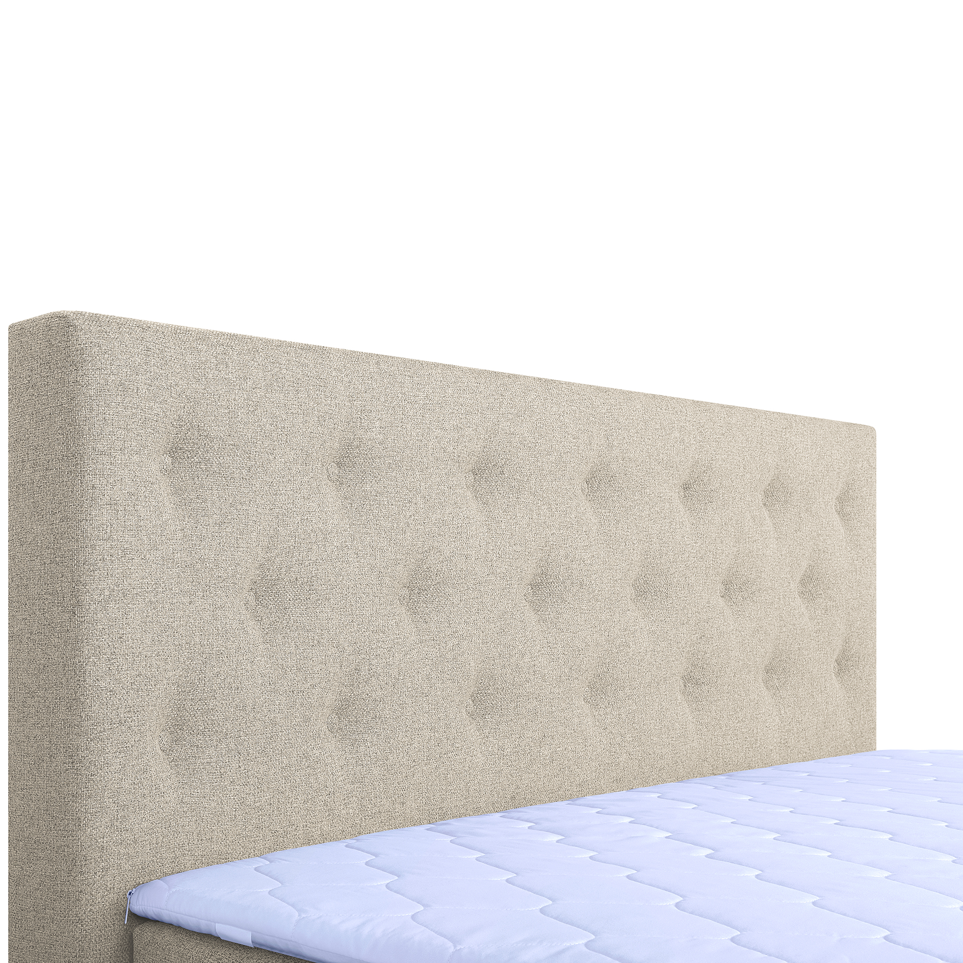 Boxspringbett - beige - Webstoff - H3 - 180x200 cm