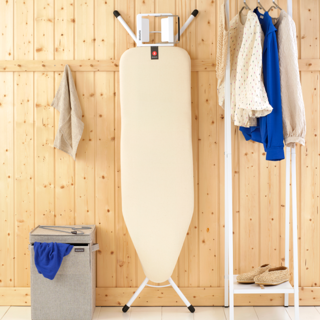 Strijkplank B, 124x38 cm, strijkerhouder 347764 - Ecru