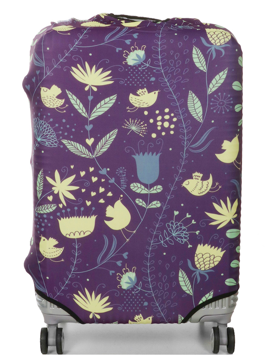 Housse de valise Periea Purple with Yellow Birds M