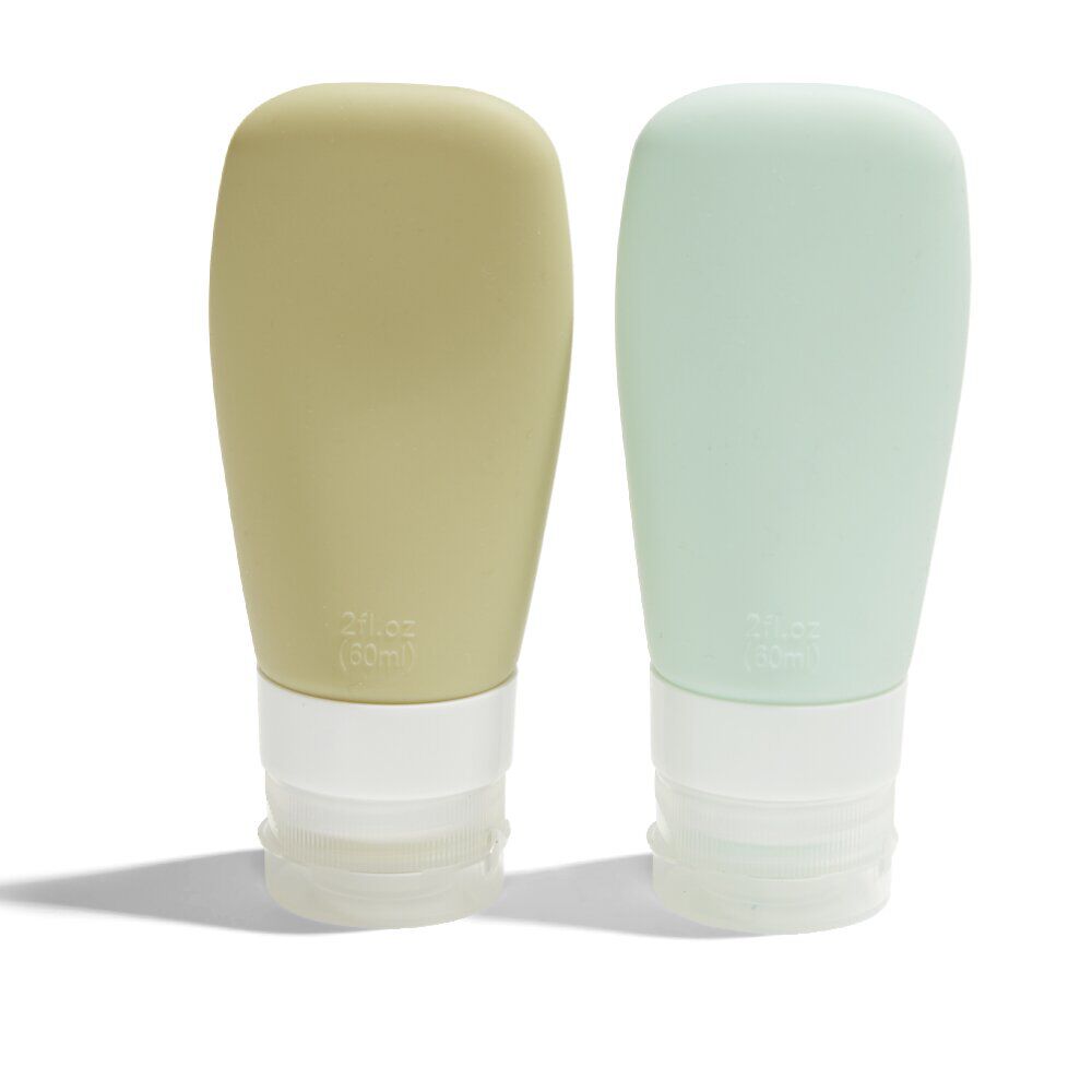 Lot de 2 flacons de voyage en silicone 60ml