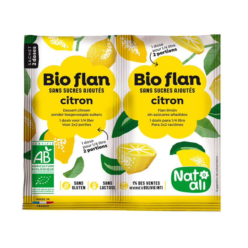 Bio Flan parfum citron sans sucres ajoutés