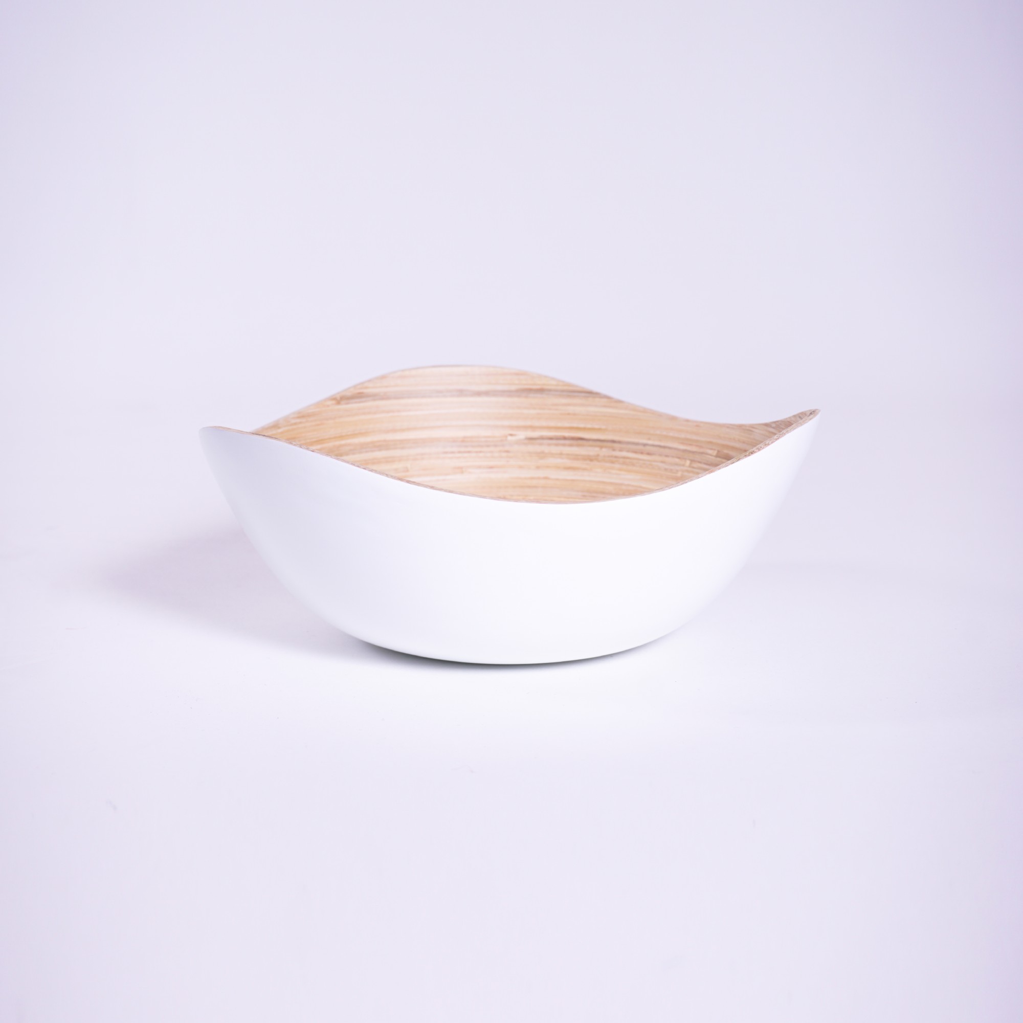 Bambusschale 'Wave' M, weiß, Ø 25 cm, H 10 cm von fischer's lagerhaus
