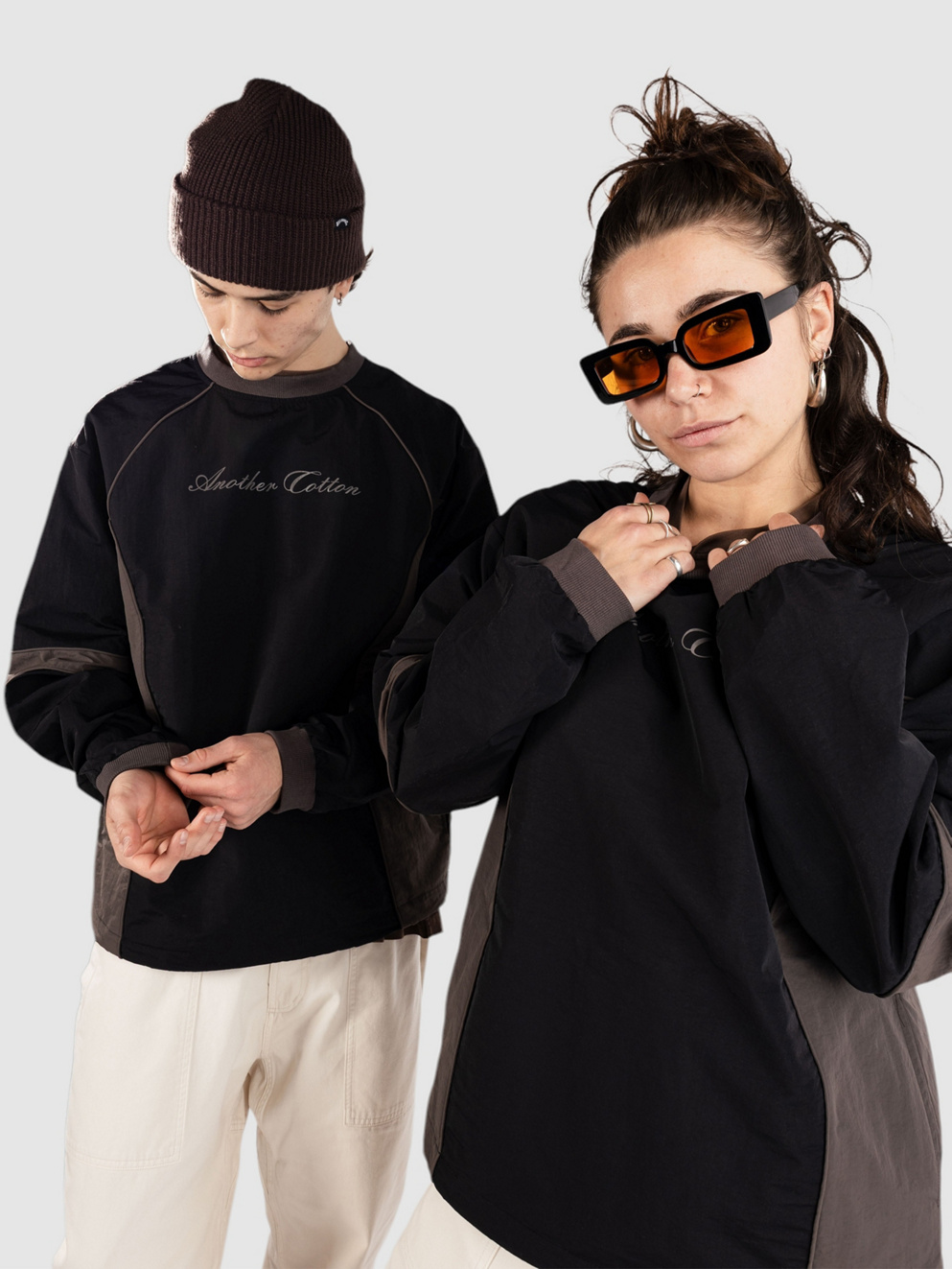 Another Cotton Lab Another Oversize Raglan Windbreaker Jacket black