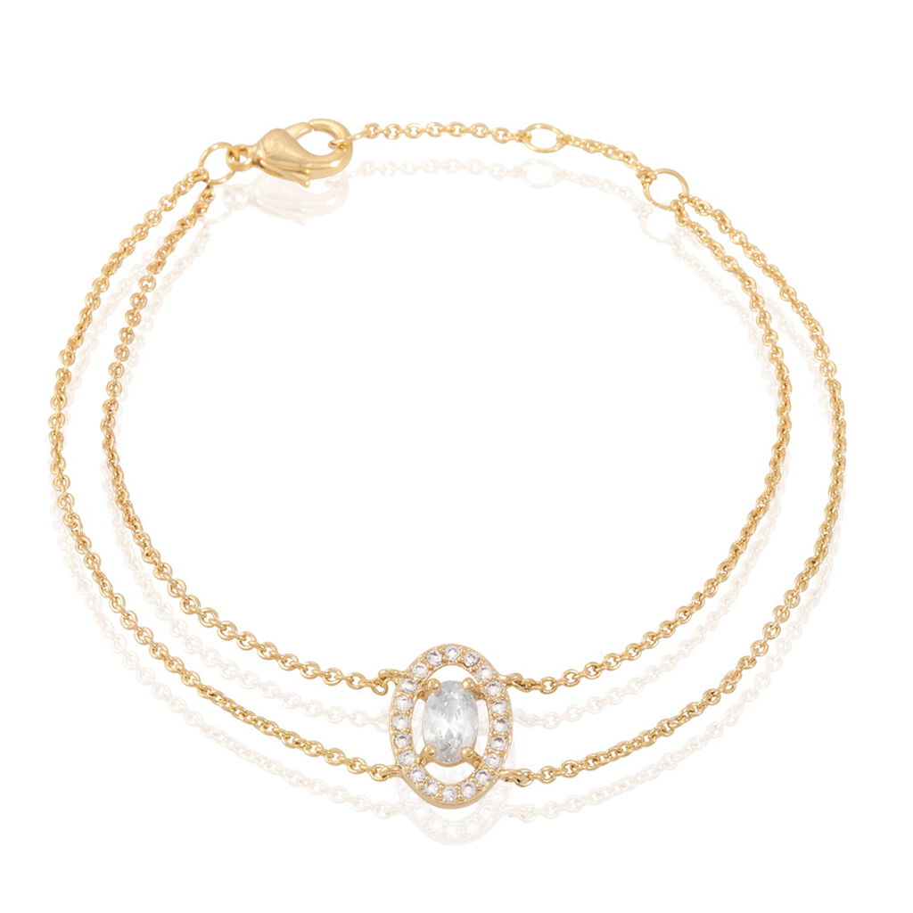 Bracelet Classical Plaqué Or Jaune Oxyde De Zirconium