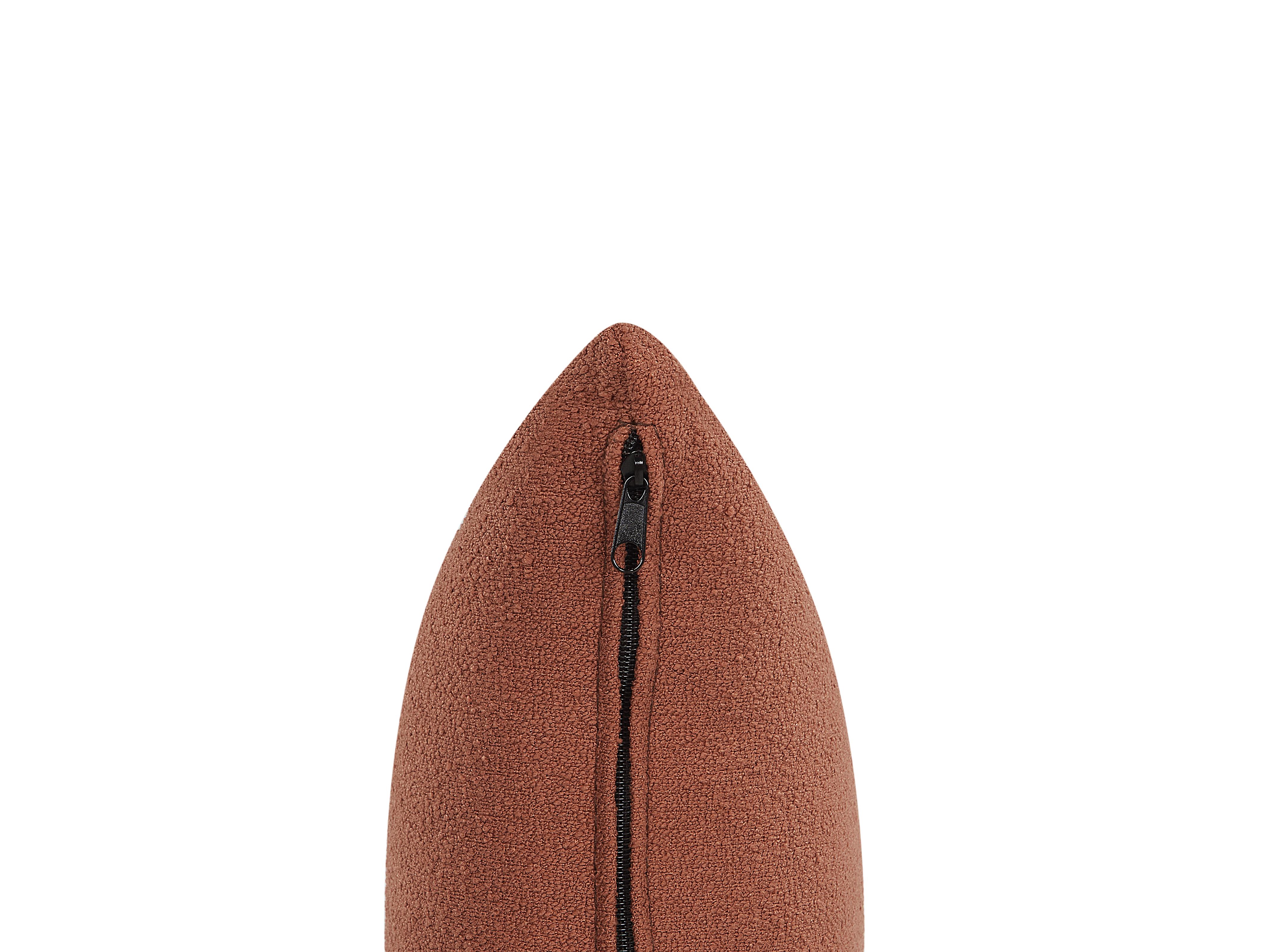 Linkszijdige chaise longue CHEVANNES Bouclé Donkerrood