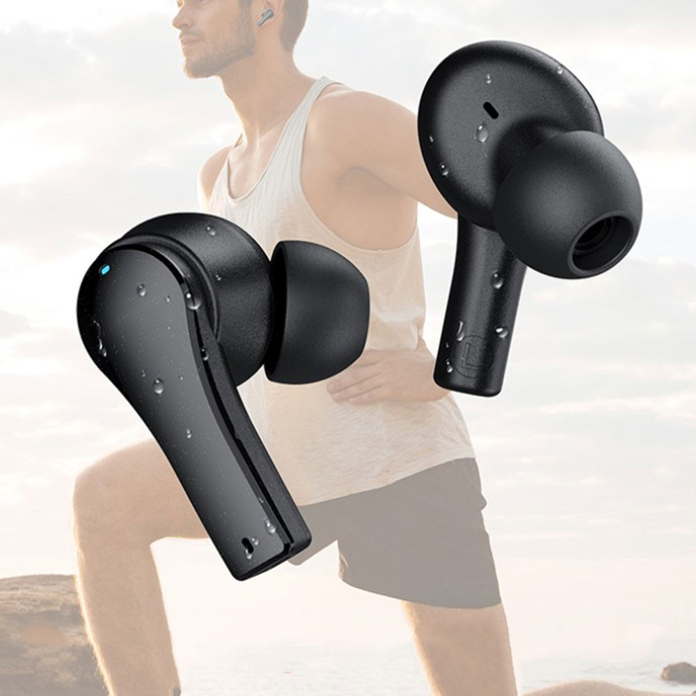 QT82 TWS Bluetooth 5.0 In-Ear Kopfhörer Noise Reduction Headset   Lade Case IPX5 (400mAh) - Weiss