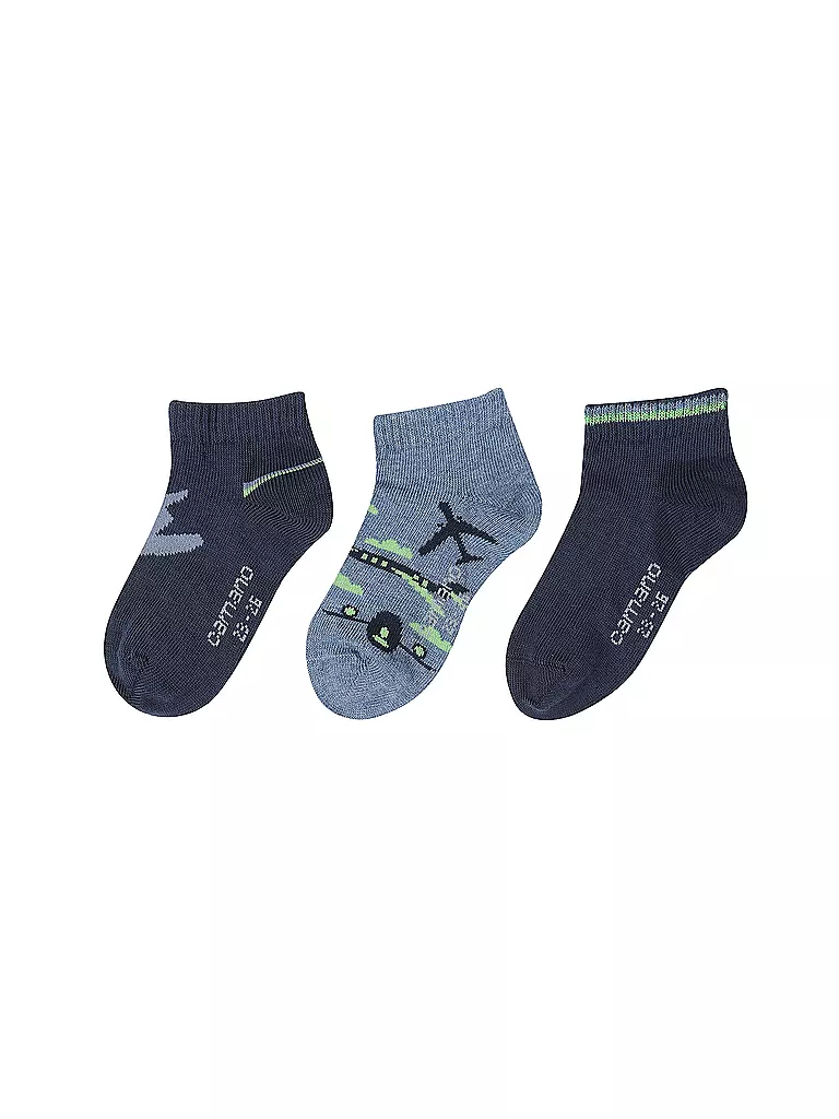 CAMANO Jungen Sneakersocken 3er Pkg denim melange blau