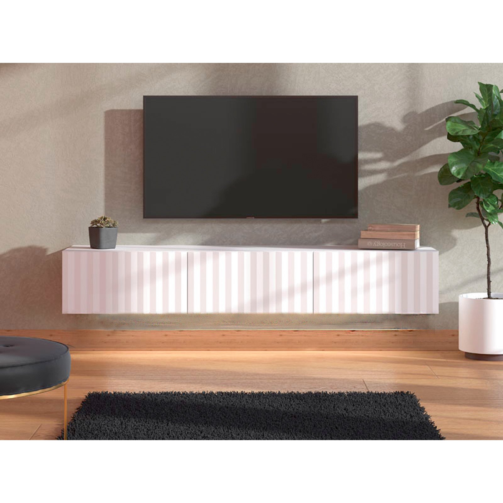 TV-Möbel Anbes Dekor weiss 192 x 32 x 42 cm