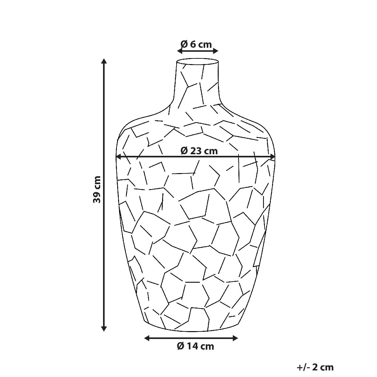 Beliani Vase INSHAS Argenté - Aluminium
