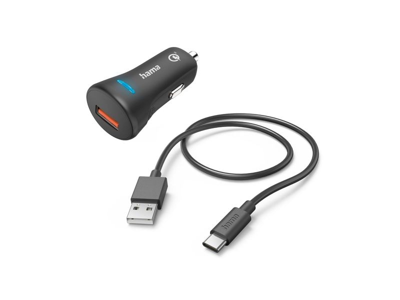 Hama Autoladegerät USB-C 19.5 W Schwarz Hama Auto-Schnellladegerät mit Ladekabel USB-C