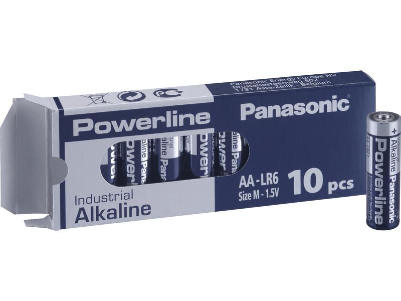 Panasonic Batterie Powerline Industrial Alkaline AA , 10 St Typ AA, 10 Stück