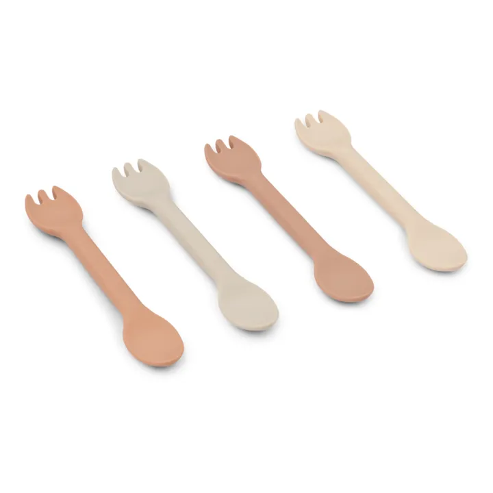 Liewood Couverts en silicone 2 en 1 Jan - Set de 4 | Rose multi mix
