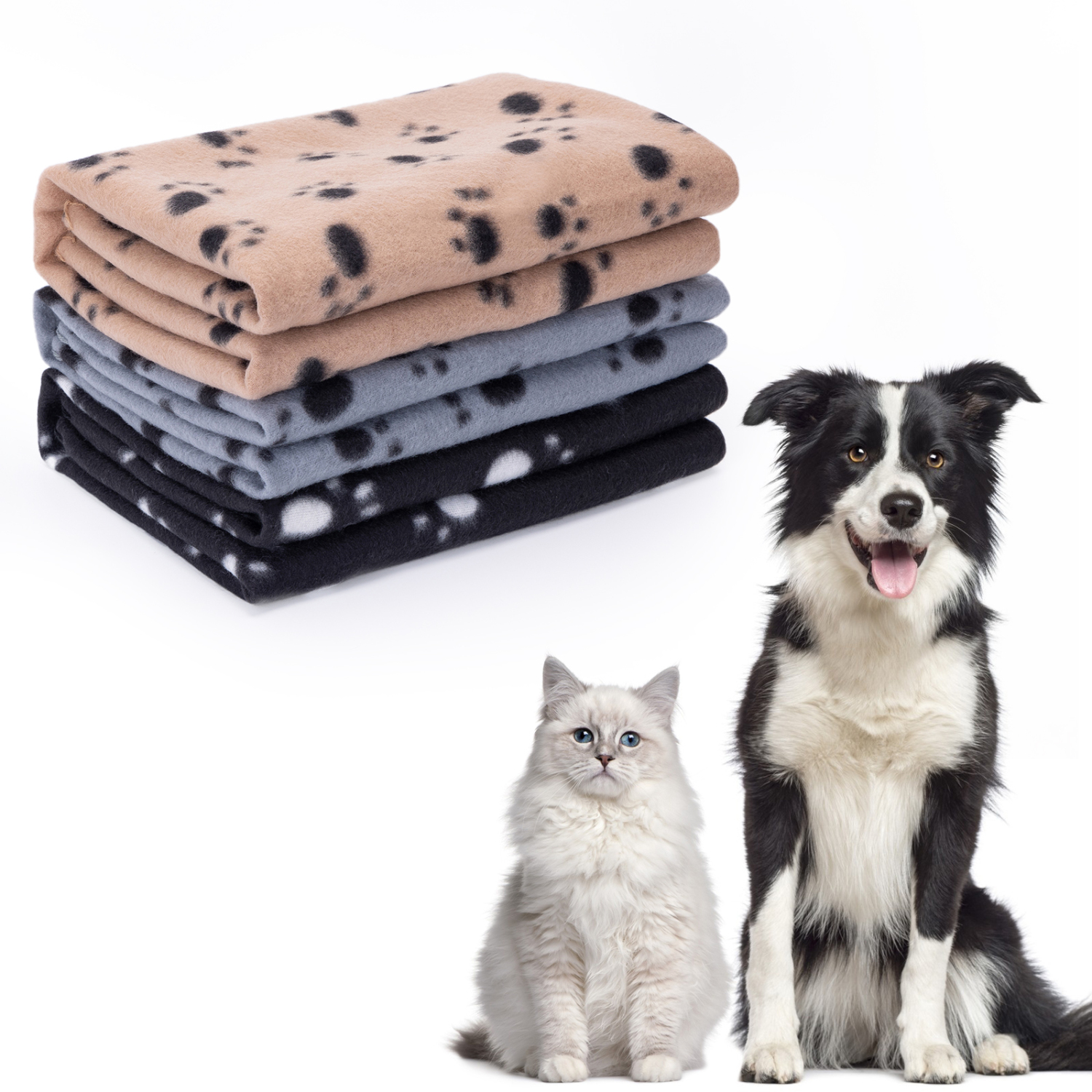 Nobleza 3 x Cobertor de Pelúcia Macio para Cães, Gatos, Coelhos e Outros Animais de Estimação, Lavável, para Sofá e Cama de Cachorro, 120 * 100 cm