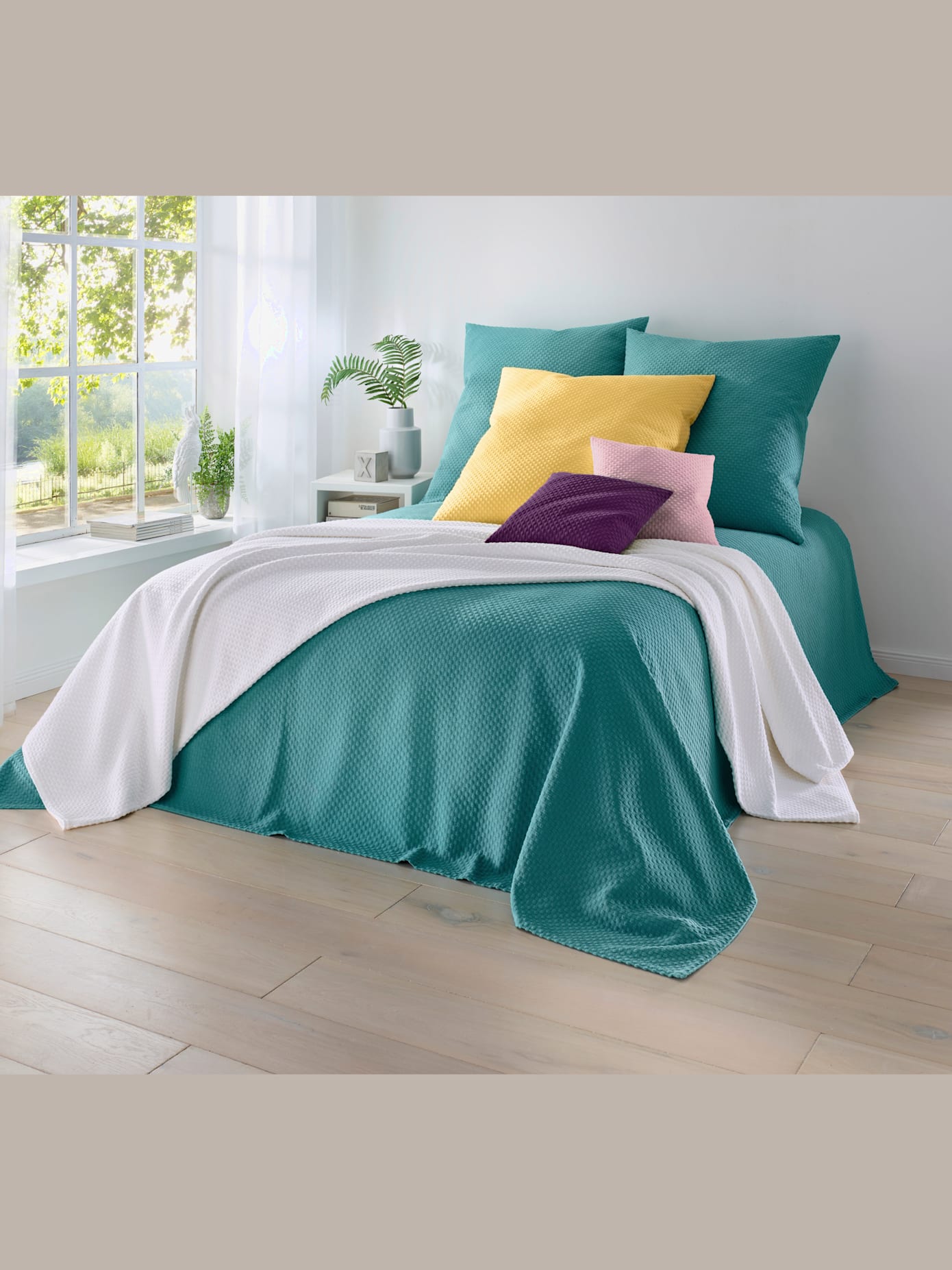 Housse de coussin tissé en relief